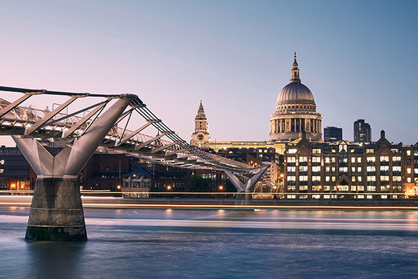 St Paul's Cathedral and the Millennium Bridge