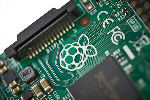 Raspberry Pi logo close-up