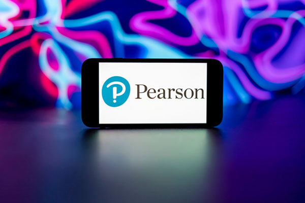 Pearson logo on a smartphone