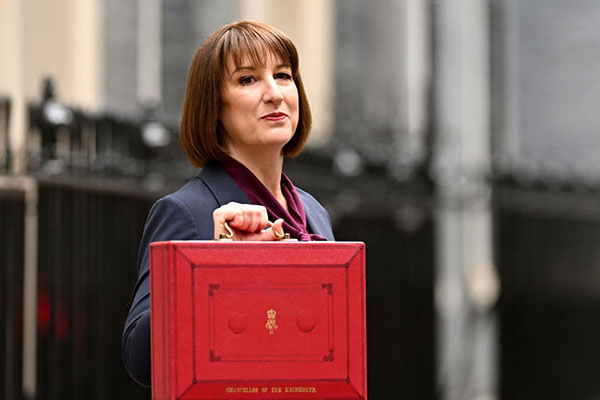 Rachel Reeves with Budget briefcase Getty