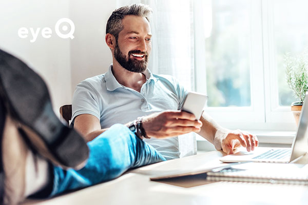 Confident investor with his feet up on the desk