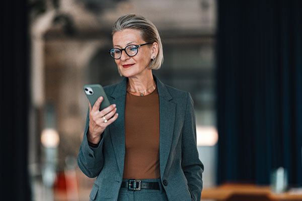 Female investor making a decision on a share