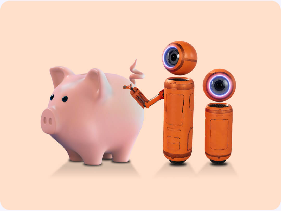 piggy bank and ii robots