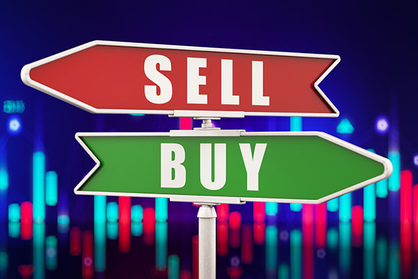 Sell and buy direction sign