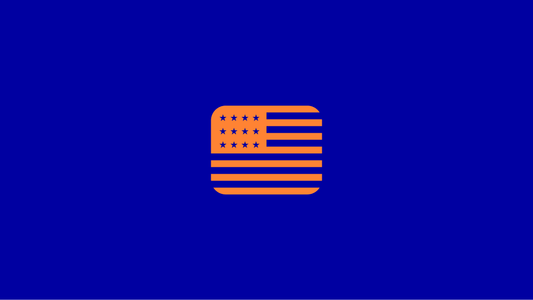 us flag on blue background