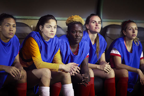 Subs' bench filled with female footballers Getty