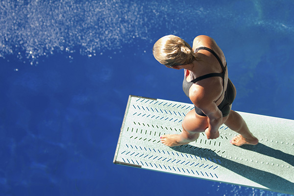 Female diver on a springboard