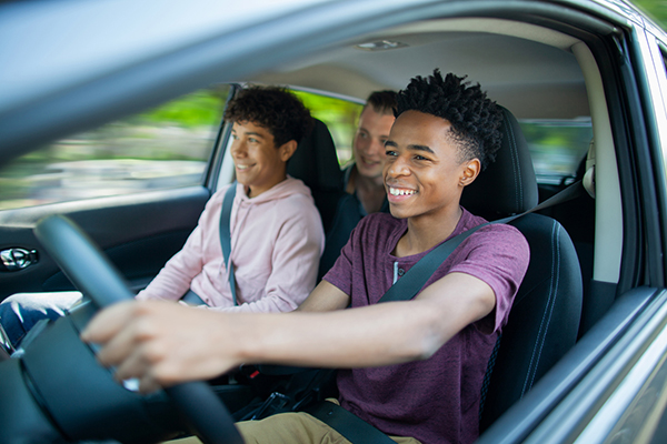 Teenagers in a car