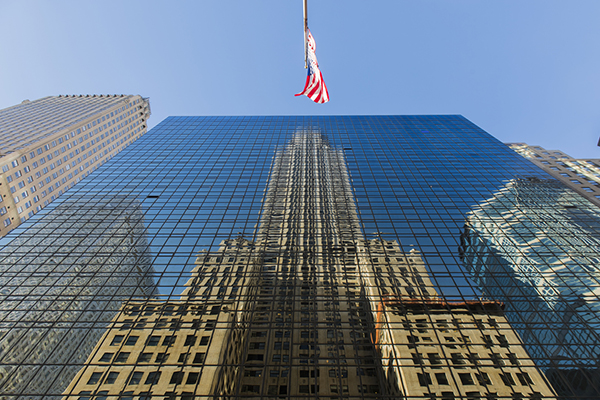 Reflection of the Chrysler Building in Manhattan, New York 