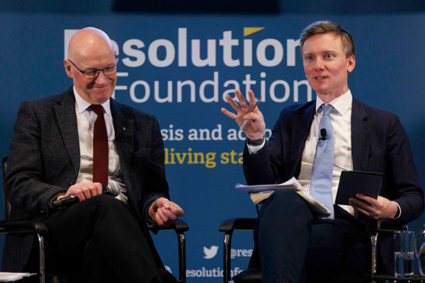 Torsten Bell, pictured with John Swinney, Getty