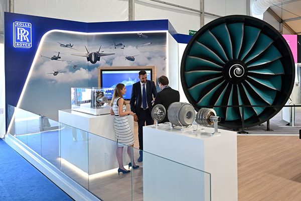 Rolls-Royce stand at the Farnborough Airshow, 2022, Getty