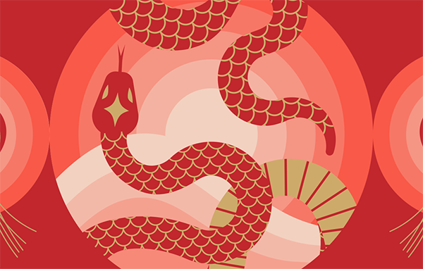 abrdn red coiled snake