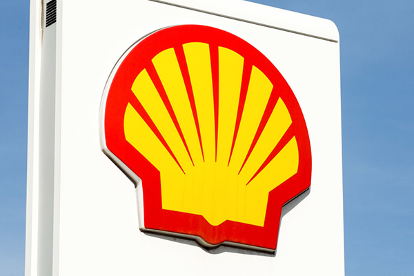 Huge sign with Shell logo on it, Getty