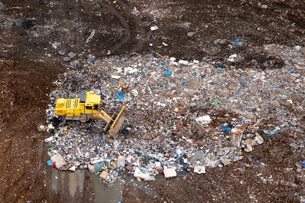 An aerial view of a Newport Council landfill site, Getty