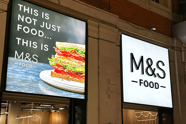 Marks & Spencer food advert outside store, Getty