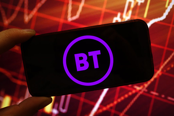 BT logo on a smartphone, Getty