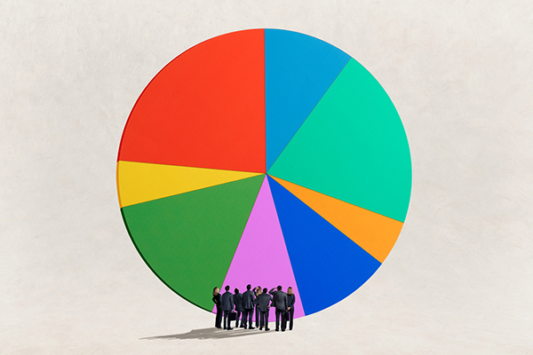 Group of professional investors consider asset allocation