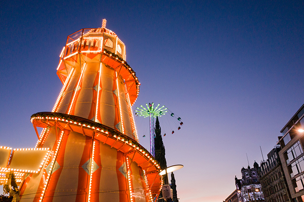 Helter skelter at a fairground in Edinburgh