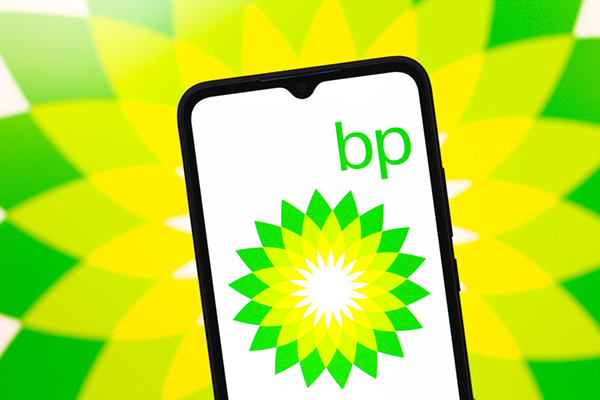 BP logo on a smartphone, Getty