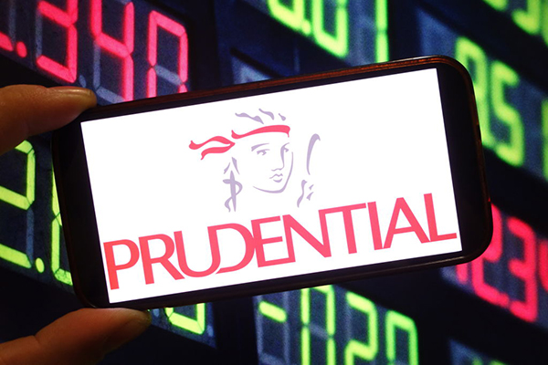 Prudential logo on a mobile phone