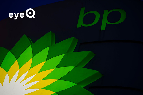 BP logo against black sign, Getty