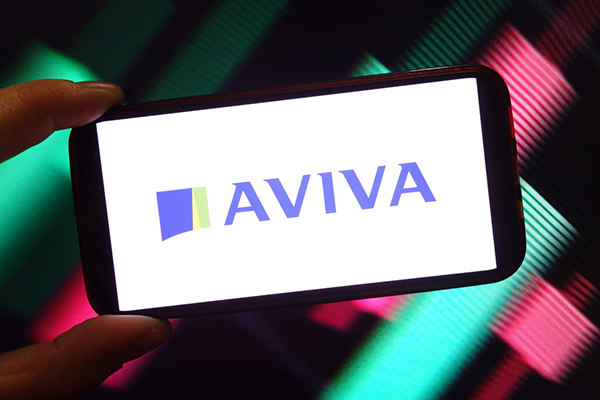 Aviva logo on smartphone, Getty