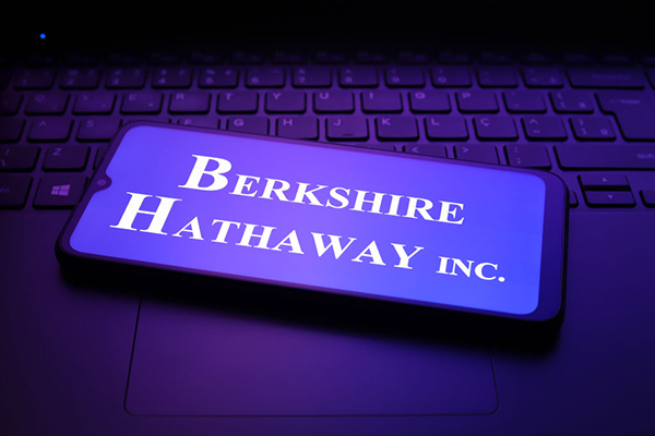 Berkshire Hathaway logo on a smartphone, Getty