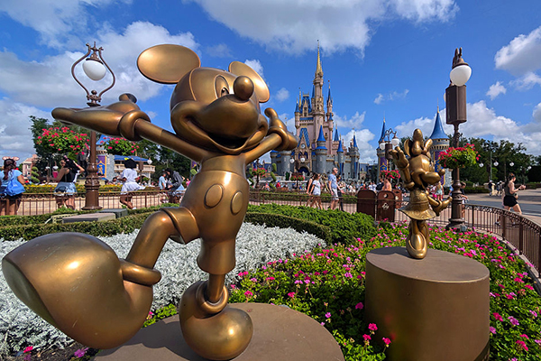 Mickey Mouse statue at the Magic Kingdom, Florida, Getty