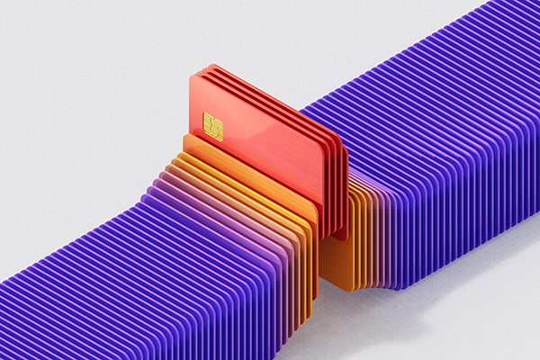 Multicoloured credit cards, Getty