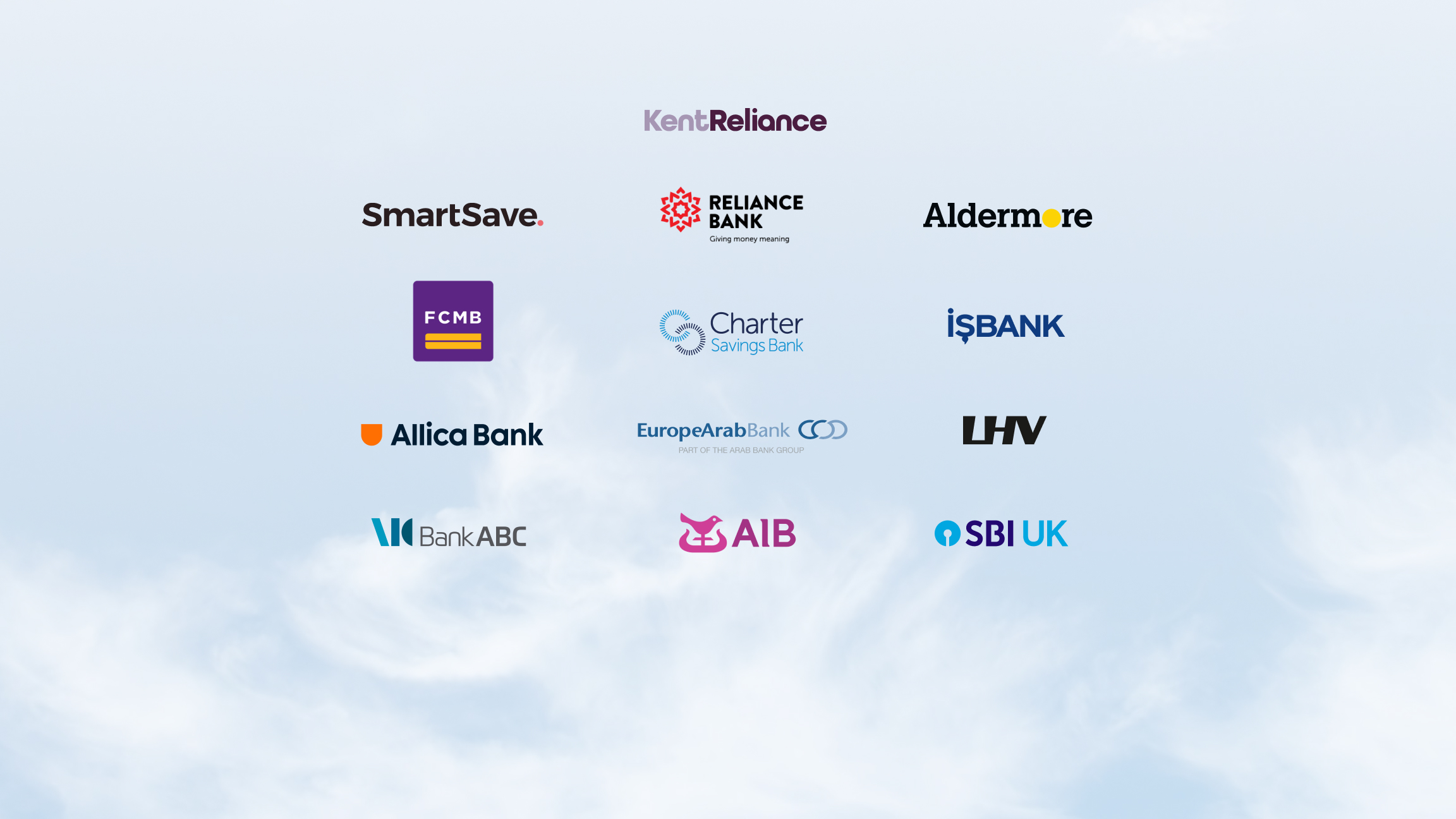 Logos of bank on the Flagstone platform.