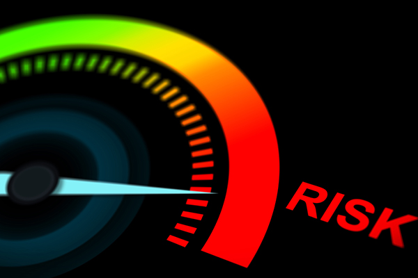 Risk dial from low to high risk, Getty