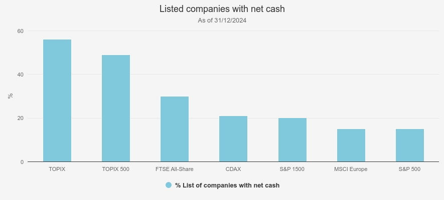 Listed companies with net cash