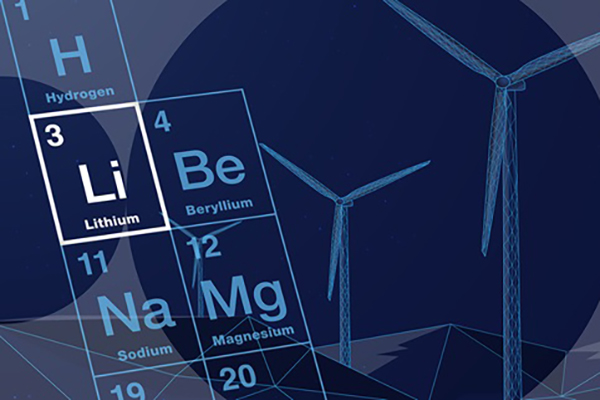 Sustainable energy and lithium periodic table montage, Aberdeen