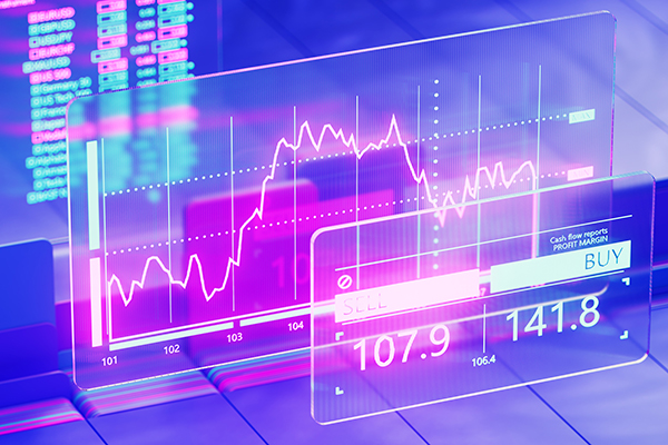 Cubes and graphs, visualizing financial investment, Getty
