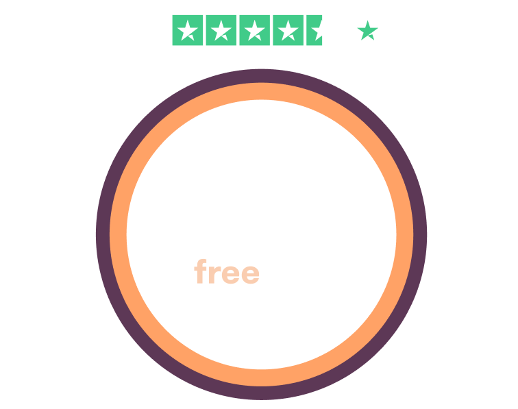 £100 free trades trading account offer with 4.5/5 Trustpilot logo