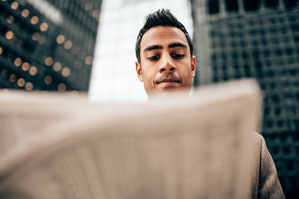Man reading the news