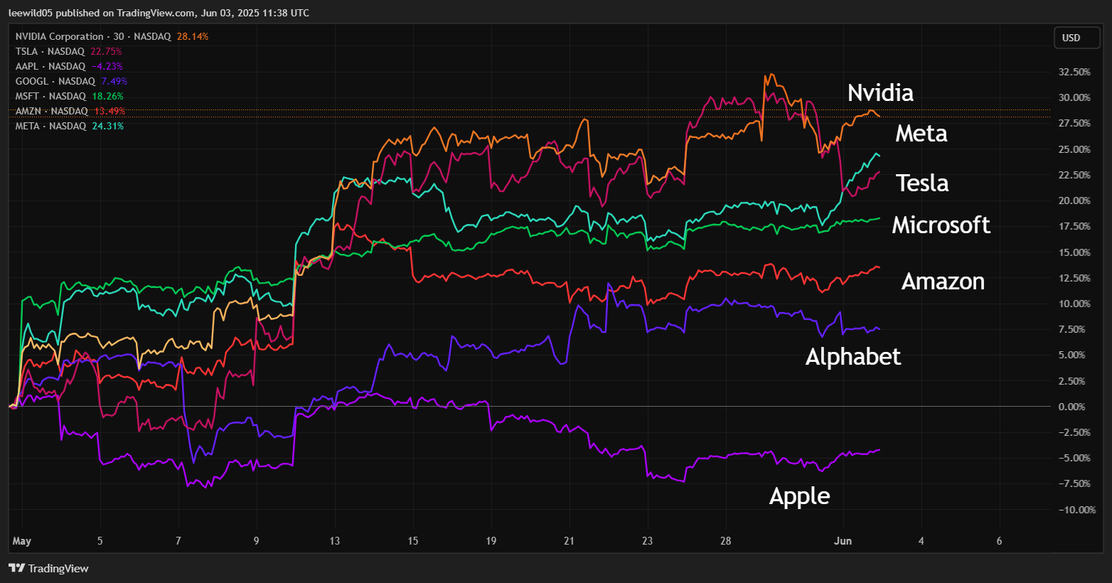 Nvidia performance chart, Getty