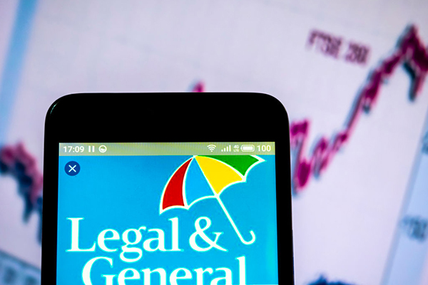 L&G logo on a smartphone, Getty