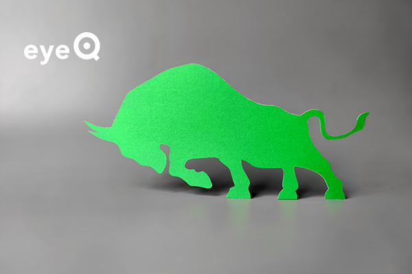 eyeQ green image of a stock market bull