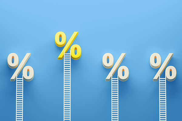 Percentage signs showing bargains on offer