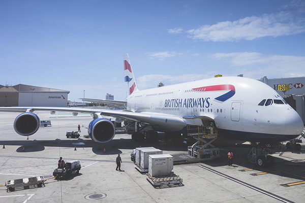 British Airways plane in the airport