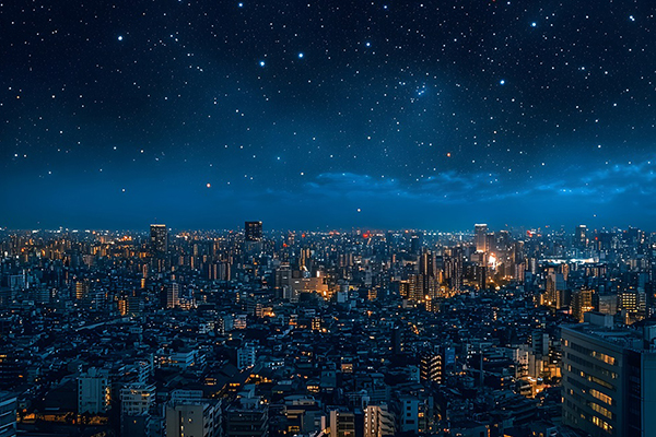Aberdeen the night sky above a city
