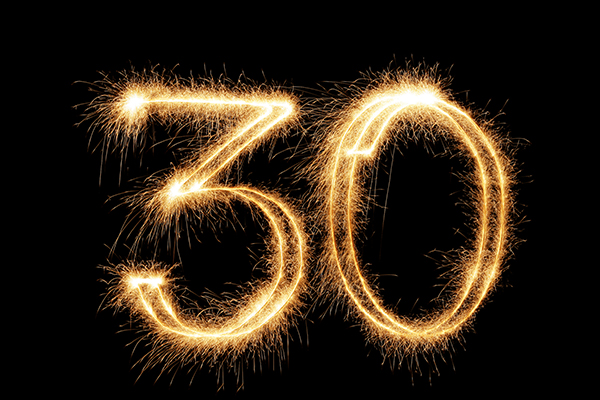 Thirty in fireworks, Getty