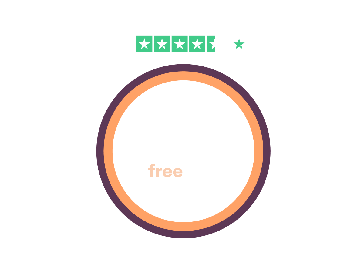£100 free trades trading account offer with 4.5/5 Trustpilot logo