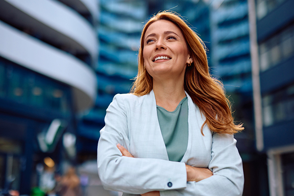 Businesswoman with arms folded