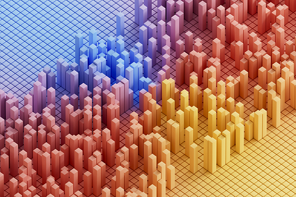 Multi-coloured bar chart