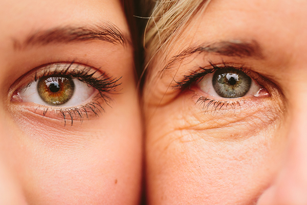 Close-up of older and younger woman