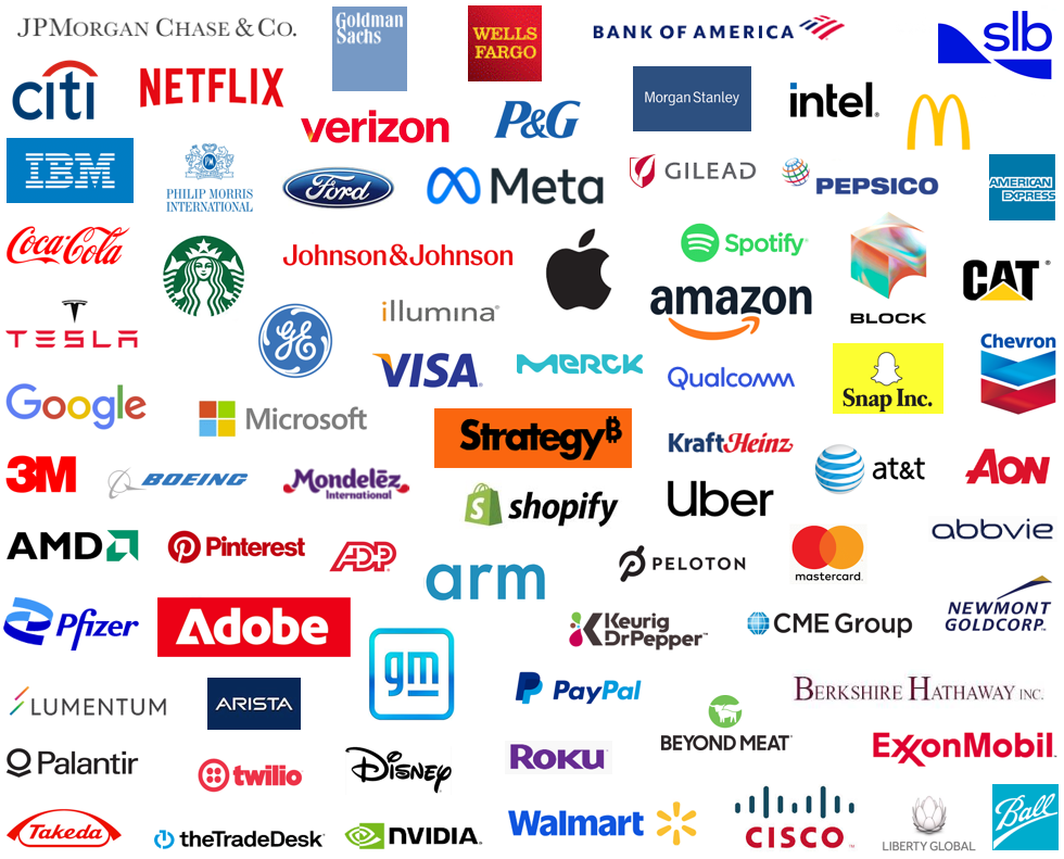 US earnings company logos