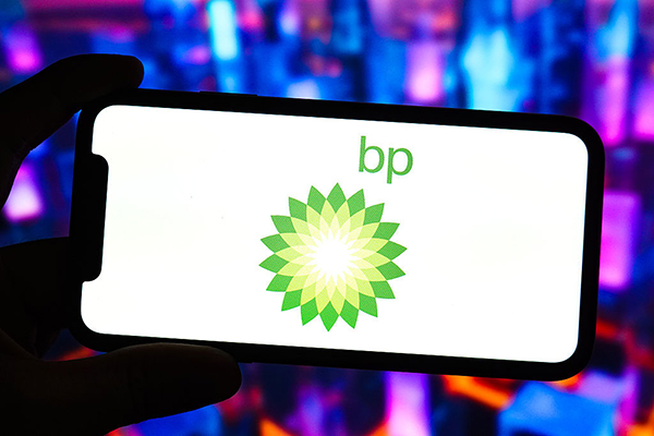BP logo on smartphone, Getty