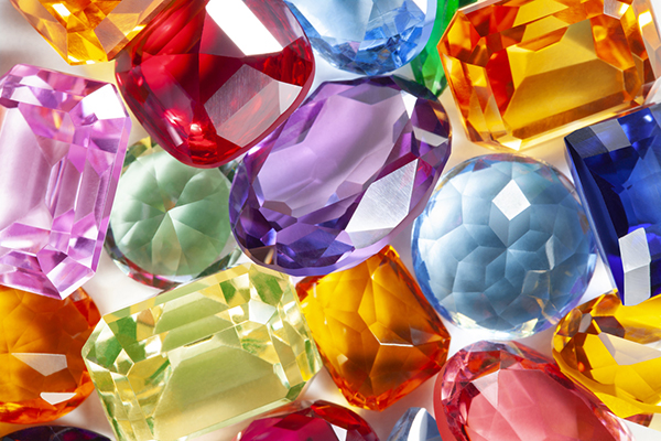 Range of colourful gems